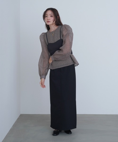 Bab（バブ）の「ビスチェSETドットブラウス（シャツ/ブラウス・レディース・ブラック/グレイッシュベージュ/アイボリー・M）」の20枚目の写真