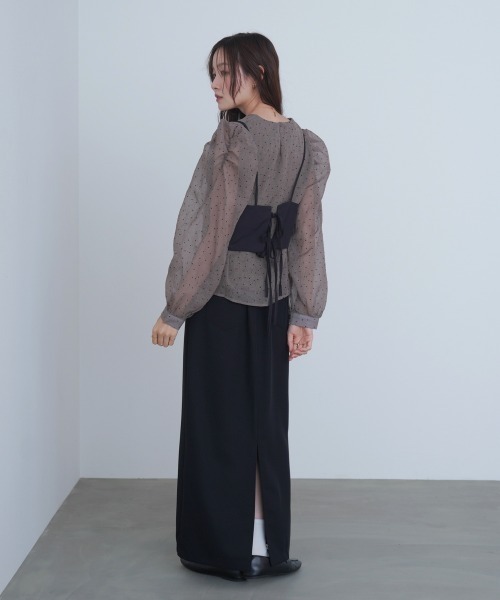 Bab（バブ）の「ビスチェSETドットブラウス（シャツ/ブラウス・レディース・ブラック/グレイッシュベージュ/アイボリー・M）」の16枚目の写真