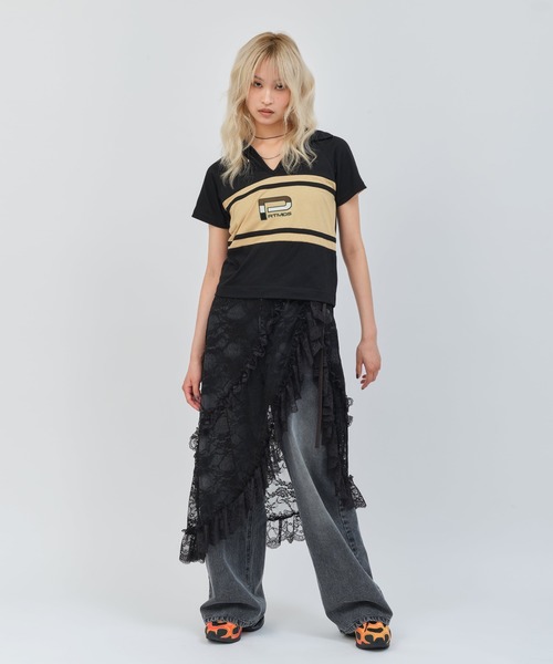 atmos pink(アトモスピンク)の「atmos pink Loose Denim Pants / アトモス ピンク ルーズ デニム パンツ(その他パンツ・レディース・ブルー/ブラック・XS/M/S)」の10枚目の写真