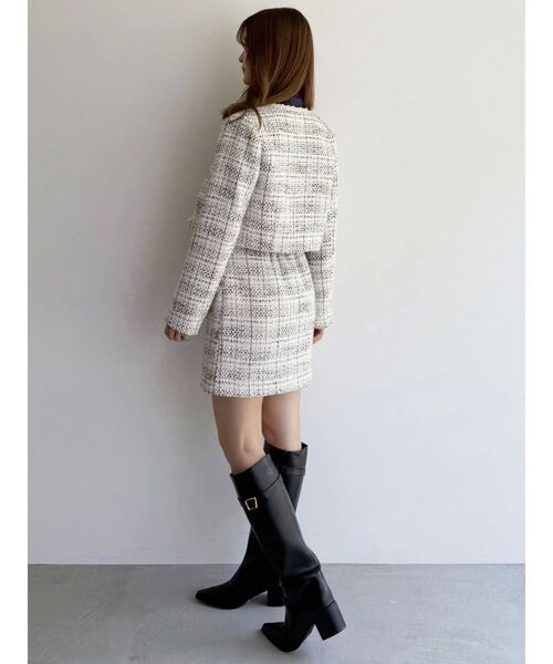 MERCURYDUO（マーキュリーデュオ）の「オリジナルツイード台形ミニスカート（スカート・レディース・オフホワイト/ブラック・MEDIUM/SMALL）」の19枚目の写真