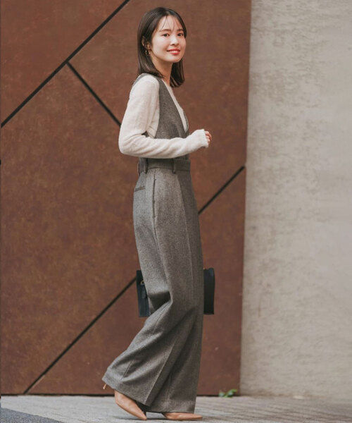 Noble(ノーブル)の「《WEB・有楽町店限定追加》3wayラメツイードオールインワン(つなぎ/オールインワン・レディース・ブラック/ベージュ・36/38)」の12枚目の写真
