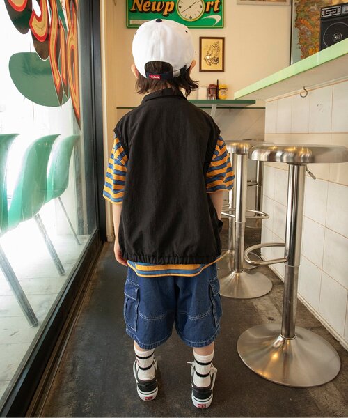 BREEZE（ブリーズ）の「【ジュニア対応】ルーズカーゴハーフパンツ(セットアップ可)（カーゴパンツ・キッズ・ブルー/ベージュ/ブラック・140/150/160/110/90/100/120/130）」の22枚目の写真