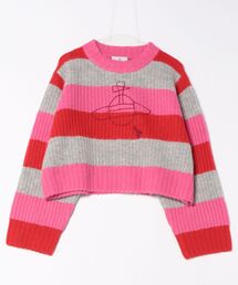 Vivienne Westwood ピンク 五分袖ニット ウエストリブ付き Vivienne Westwood Cotton Asymmetric Orb Hebo Top | Harrods US