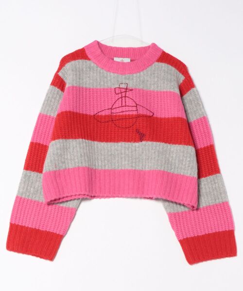 ヴィヴィアンウエストウッド アシンメトリー フルジップ ニット フーディ ピンク ヴィヴィアンウエストウッド アシンメトリー フルジップ ニット