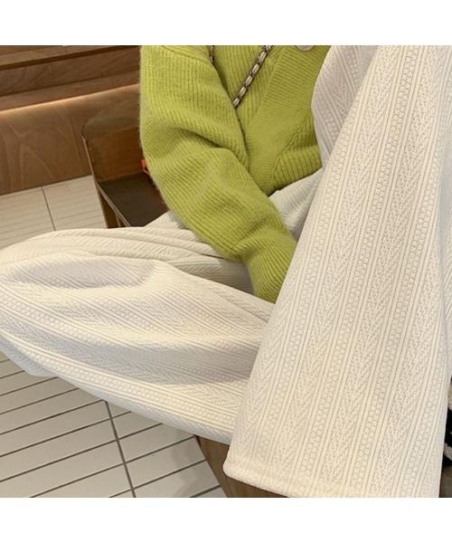 shoppinggo(ショッピングゴー)の「ワイドパンツ レディース 裏起毛パンツ 美脚効果 ズボン ゆったり リラックスパンツ(その他パンツ・レディース・ベージュ/ブラック・FREE)」の9枚目の写真