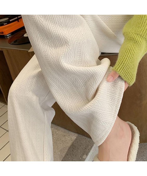 shoppinggo(ショッピングゴー)の「ワイドパンツ レディース 裏起毛パンツ 美脚効果 ズボン ゆったり リラックスパンツ(その他パンツ・レディース・ベージュ/ブラック・FREE)」の10枚目の写真