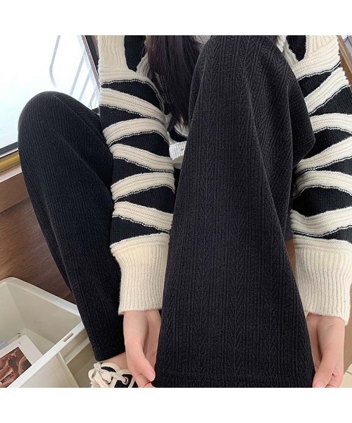 shoppinggo(ショッピングゴー)の「ワイドパンツ レディース 裏起毛パンツ 美脚効果 ズボン ゆったり リラックスパンツ(その他パンツ・レディース・ベージュ/ブラック・FREE)」の11枚目の写真