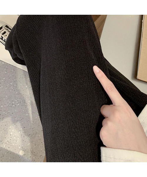shoppinggo(ショッピングゴー)の「ワイドパンツ レディース 裏起毛パンツ 美脚効果 ズボン ゆったり リラックスパンツ(その他パンツ・レディース・ベージュ/ブラック・FREE)」の12枚目の写真