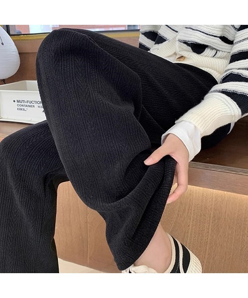 shoppinggo(ショッピングゴー)の「ワイドパンツ レディース 裏起毛パンツ 美脚効果 ズボン ゆったり リラックスパンツ(その他パンツ・レディース・ベージュ/ブラック・FREE)」の14枚目の写真