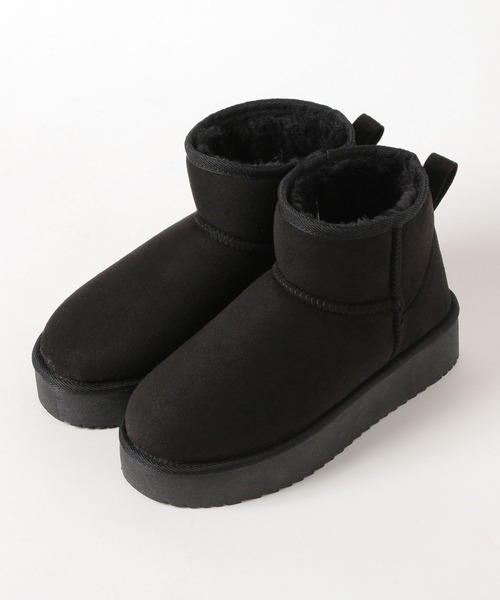 LAKOLE（ラコレ）の「アンクルフェイクムートンブーツ / 581075（ブーツ・レディース・ブラック/ベージュ/ブラウン・MEDIUM/LARGE）」の4枚目の写真