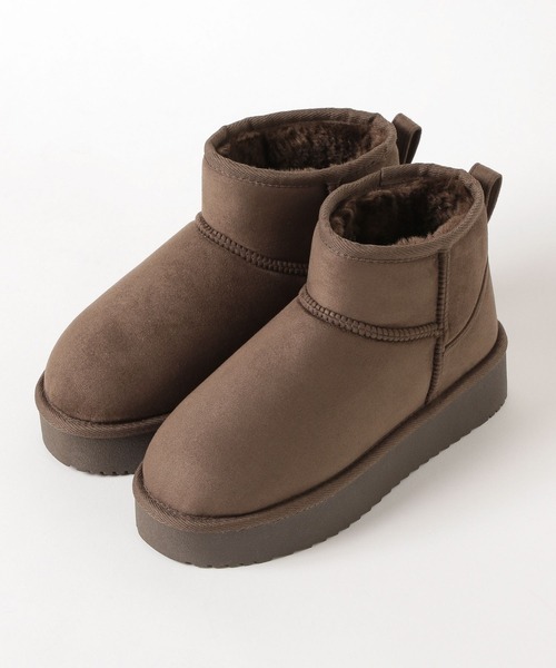LAKOLE（ラコレ）の「アンクルフェイクムートンブーツ / 581075（ブーツ・レディース・ブラック/ベージュ/ブラウン・MEDIUM/LARGE）」の5枚目の写真