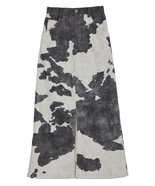 COW PATTERN SUEDE LIKE SKIRT ブラック COW PATTERN SUEDE LIKE SKIRT