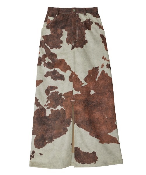 スカート COW PATTERN SUEDE LIKE SKIRT BROWN/S Ameri（アメリ）の「COW PATTERN SUEDE LIKE SKIRT（スカート