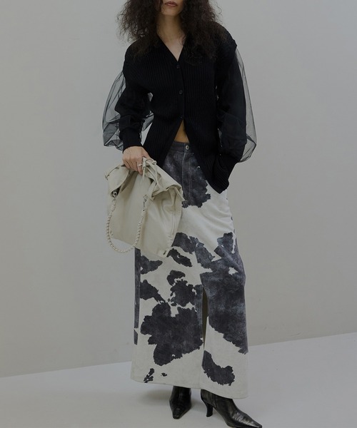 Ameri COW PATTERN SUEDE LIKE SKIRT アメリ M COW PATTERN SUEDE LIKE SKIRT