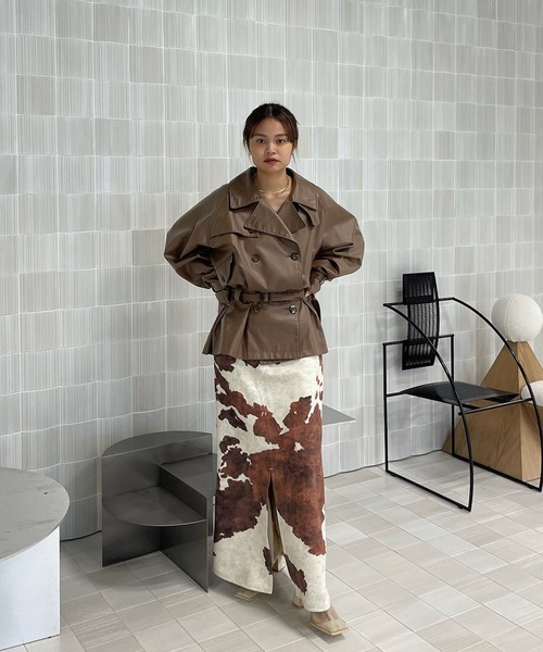 Ameri（アメリ）の「COW PATTERN SUEDE LIKE SKIRT（スカート