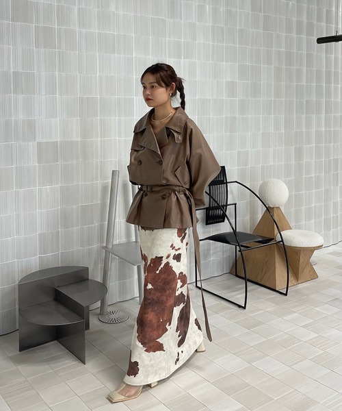 COW PATTERN SUEDE LIKE SKIRT（スカート）｜Ameri（アメリ）の