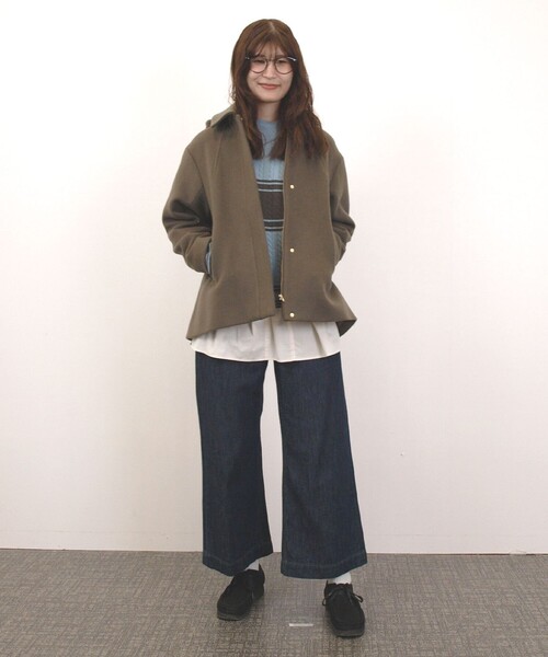 J.PRESS YORK STREET（ジェイプレスヨークストリート）の「【WOMEN】2WAY メルトン ショートコート（その他アウター・レディース・ベージュ系/ブラウン系/ネイビー系・F）」の5枚目の写真