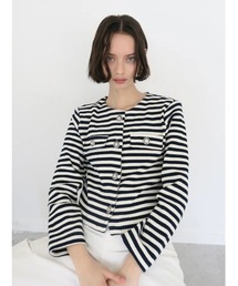 swane（スワネ）の「border marine jacket（ノーカラージャケット）」