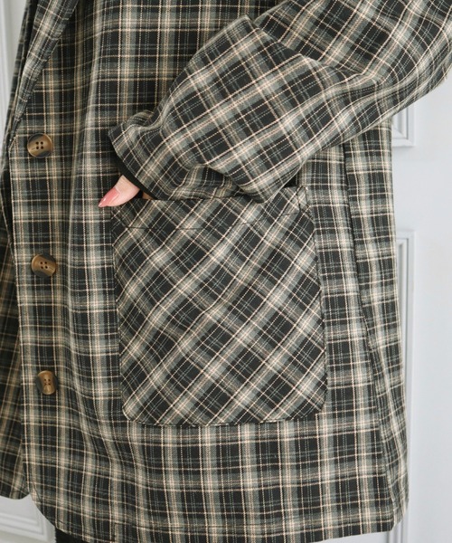 CECIL McBEE（セシルマクビー）の「チェック柄シングルジャケット（テーラードジャケット・レディース・ブラウン/ブラック・MEDIUM/LARGE）」の10枚目の写真