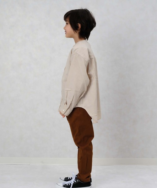 SHISKY(シスキー)の「無地レギュラー バンドカラー オーバーシャツ(シャツ/ブラウス・キッズ・グリーン系その他/ホワイト系その他/ベージュ系その他/グレー系その他・140/130/120/110/160/150)」の14枚目の写真
