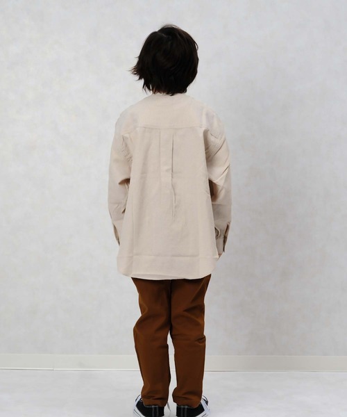 SHISKY(シスキー)の「無地レギュラー バンドカラー オーバーシャツ(シャツ/ブラウス・キッズ・グリーン系その他/ホワイト系その他/ベージュ系その他/グレー系その他・140/130/120/110/160/150)」の15枚目の写真