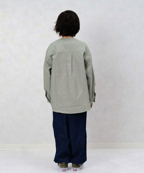SHISKY(シスキー)の「無地レギュラー バンドカラー オーバーシャツ(シャツ/ブラウス・キッズ・グリーン系その他/ホワイト系その他/ベージュ系その他/グレー系その他・140/130/120/110/160/150)」の18枚目の写真