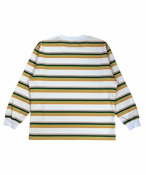 VIBGYOR（ヴィブジョー）の「ワンポイントマルチボーダールーズロンT/ユニセックス 韓国(CZ)（Tシャツ/カットソー・メンズ・ブルー/イエロー・MEDIUM/LARGE）」の11枚目の写真