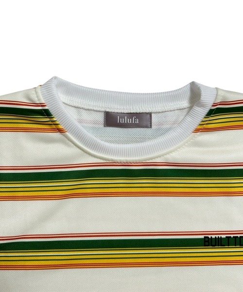 VIBGYOR（ヴィブジョー）の「ワンポイントマルチボーダールーズロンT/ユニセックス 韓国(CZ)（Tシャツ/カットソー・メンズ・ブルー/イエロー・MEDIUM/LARGE）」の14枚目の写真