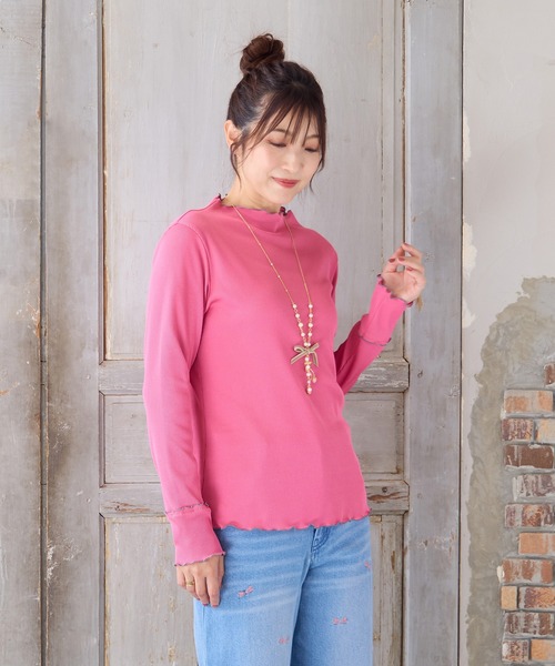 Rose Tiara(ローズティアラ)の「【人気商品の新型】【伸縮性◎】メローカットソー(Tシャツ/カットソー・レディース・ブラック/オフホワイト/キャメル/ピンク・38/42/46)」の9枚目の写真