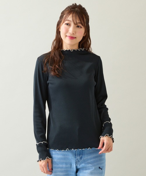 Rose Tiara(ローズティアラ)の「【人気商品の新型】【伸縮性◎】メローカットソー(Tシャツ/カットソー・レディース・ブラック/オフホワイト/キャメル/ピンク・38/42/46)」の12枚目の写真