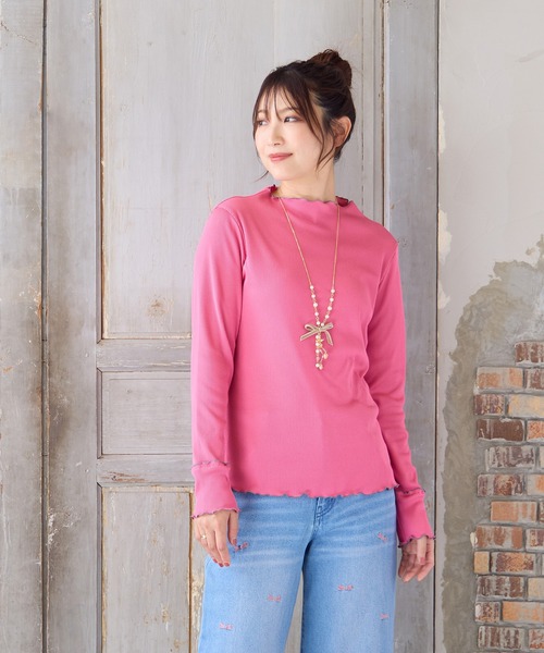 Rose Tiara(ローズティアラ)の「【人気商品の新型】【伸縮性◎】メローカットソー(Tシャツ/カットソー・レディース・ブラック/オフホワイト/キャメル/ピンク・38/42/46)」の10枚目の写真
