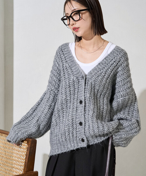 セール】限定展開 手編み風 ゆるふわ ニット カーディガン