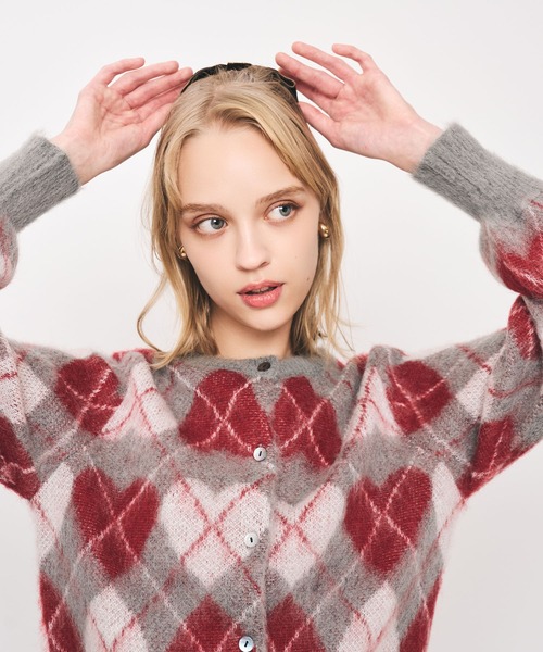 DEICY（デイシー）の「ハートアーガイルカーディガン（カーディガン