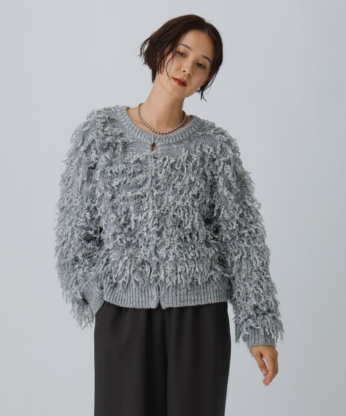 LEPSIM（レプシィム）の「3ゲージ2WAYループプルオーバー　595721（ニット/セーター・レディース・グレー/ブラック/アイボリー・FREE）」の21枚目の写真