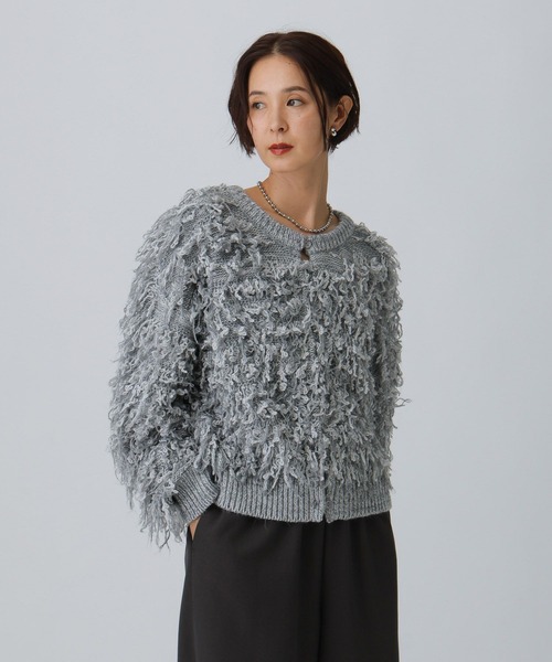 LEPSIM（レプシィム）の「3ゲージ2WAYループプルオーバー　595721（ニット/セーター・レディース・グレー/ブラック/アイボリー・FREE）」の17枚目の写真