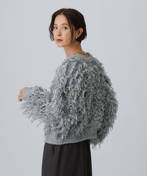 LEPSIM（レプシィム）の「3ゲージ2WAYループプルオーバー　595721（ニット/セーター・レディース・グレー/ブラック/アイボリー・FREE）」の19枚目の写真