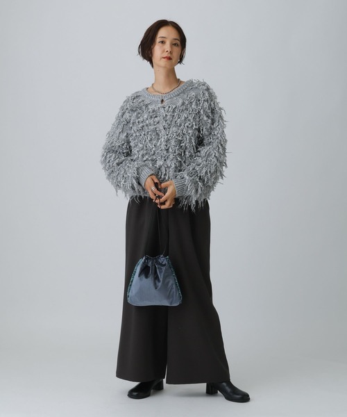 LEPSIM（レプシィム）の「3ゲージ2WAYループプルオーバー　595721（ニット/セーター・レディース・グレー/ブラック/アイボリー・FREE）」の14枚目の写真