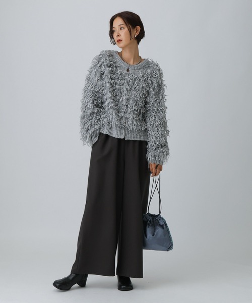 LEPSIM（レプシィム）の「3ゲージ2WAYループプルオーバー　595721（ニット/セーター・レディース・グレー/ブラック/アイボリー・FREE）」の12枚目の写真