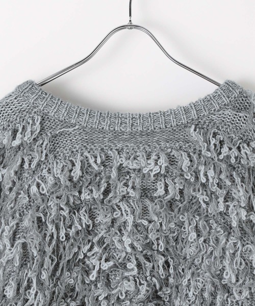 LEPSIM（レプシィム）の「3ゲージ2WAYループプルオーバー　595721（ニット/セーター・レディース・グレー/ブラック/アイボリー・FREE）」の7枚目の写真