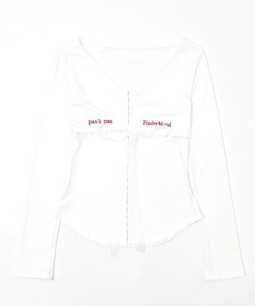 dispark（ディスパーク）の「DISPARK/【25年秋冬新作】ロゴ刺繍レースフックカーデ（Tシャツ/カットソー・レディース・ブラック/ホワイト・FREE）」の20枚目の写真