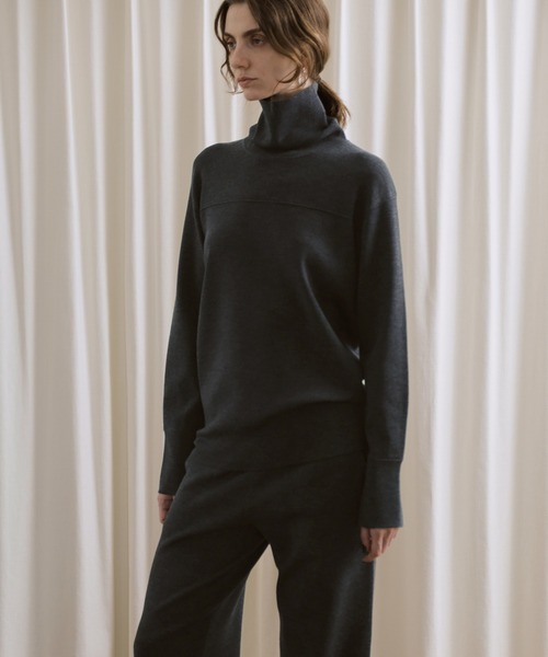 ADAM ET ROPE'（アダムエロペ）の「【EMOELLE】ウールニットトップス（ニット/セーター・レディース・グレー/オフホワイト・FREE）」の6枚目の写真