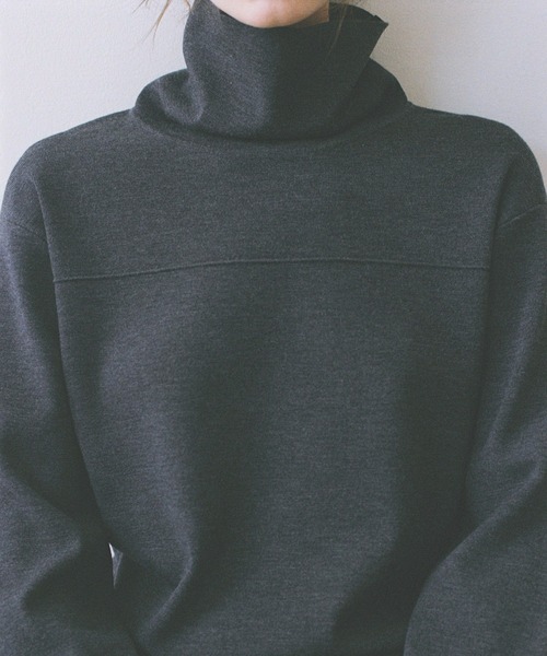 ADAM ET ROPE'（アダムエロペ）の「【EMOELLE】ウールニットトップス（ニット/セーター・レディース・グレー/オフホワイト・FREE）」の3枚目の写真