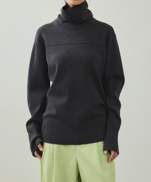 ADAM ET ROPE'（アダムエロペ）の「【EMOELLE】ウールニットトップス（ニット/セーター・レディース・グレー/オフホワイト・FREE）」の9枚目の写真