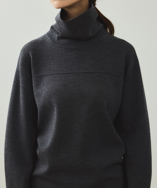 ADAM ET ROPE'（アダムエロペ）の「【EMOELLE】ウールニットトップス（ニット/セーター・レディース・グレー/オフホワイト・FREE）」の14枚目の写真