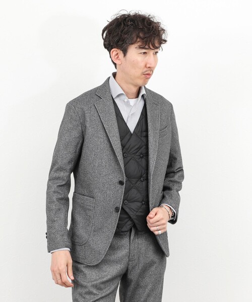 TAION(タイオン)の「《ビジカジ対応》【TAION/タイオン】W-BREASTED SNAP BUTTON DOWN GILET 25AW(ダウンベスト・メンズ・ダークネイビー/ブラック/チャコールグレー・M/L/XL/XXL)」の4枚目の写真