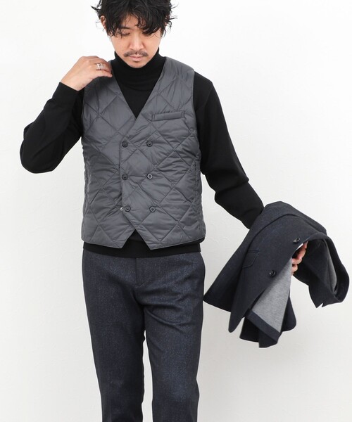 TAION(タイオン)の「《ビジカジ対応》【TAION/タイオン】W-BREASTED SNAP BUTTON DOWN GILET 25AW(ダウンベスト・メンズ・ダークネイビー/ブラック/チャコールグレー・M/L/XL/XXL)」の10枚目の写真
