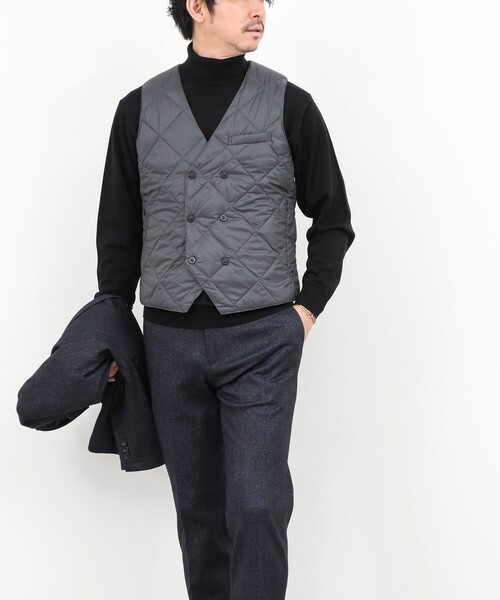 TAION(タイオン)の「《ビジカジ対応》【TAION/タイオン】W-BREASTED SNAP BUTTON DOWN GILET 25AW(ダウンベスト・メンズ・ダークネイビー/ブラック/チャコールグレー・M/L/XL/XXL)」の11枚目の写真