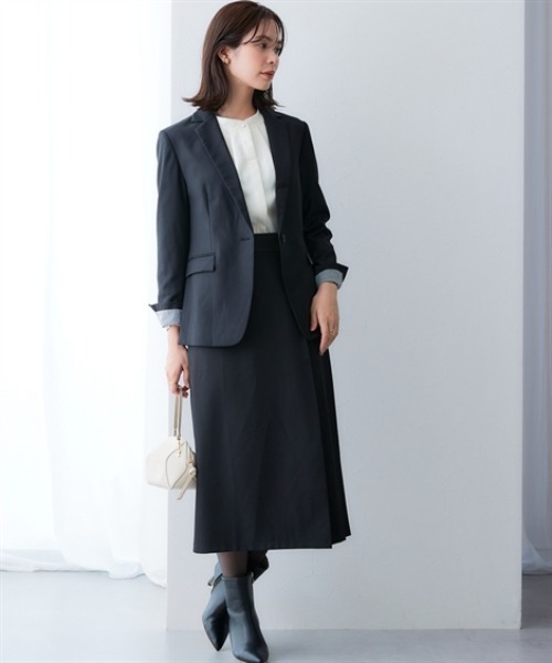 7days Life Styling(セブンデイズライフスタイリング)の「洗えるウール調ロング丈テーラードジャケット(ストライプ裏地)<大きいサイズ有>(テーラードジャケット・レディース・ブラック/ネイビー・S/M/L/LL/3L)」の3枚目の写真