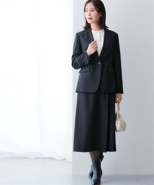 7days Life Styling(セブンデイズライフスタイリング)の「洗えるウール調ロング丈テーラードジャケット(ストライプ裏地)<大きいサイズ有>(テーラードジャケット・レディース・ブラック/ネイビー・S/M/L/LL/3L)」の5枚目の写真