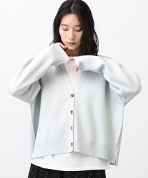 《natural by clip/マシンウォッシャブル》12ゲージダブルフェイスVネックカーディガン